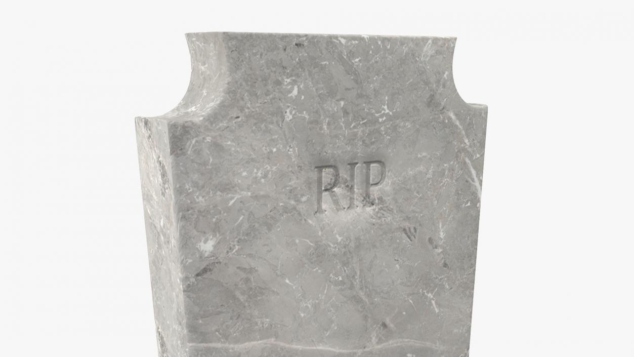 3D Marble Cemetery Gravestone