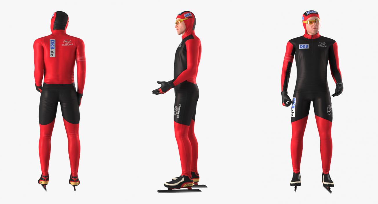 Speed Skater Rigged 3D model