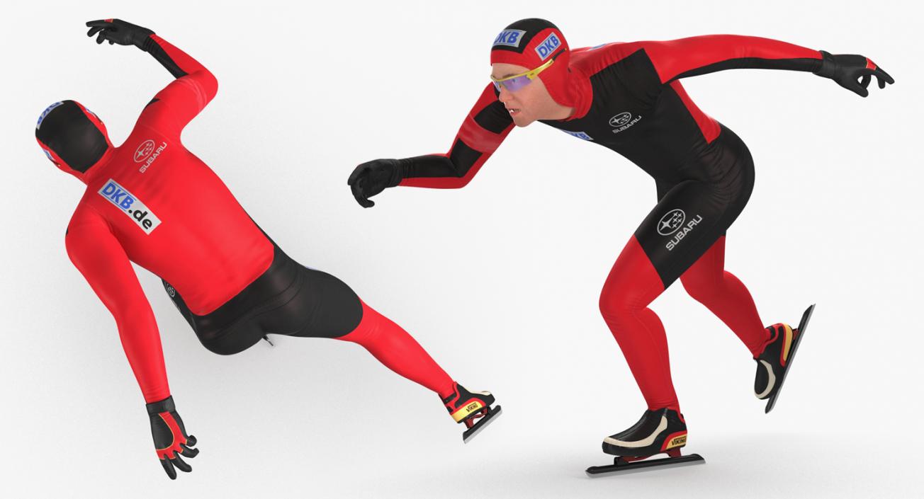 Speed Skater Rigged 3D model