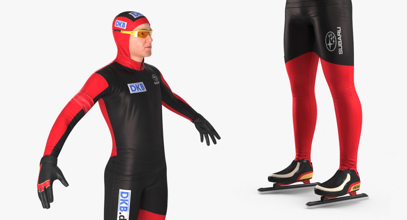 Speed Skater Rigged 3D model