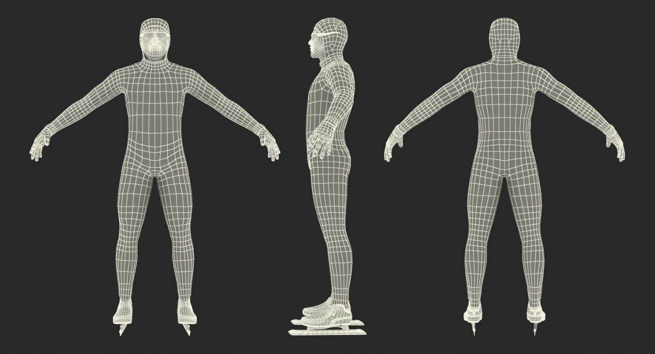 Speed Skater Rigged 3D model