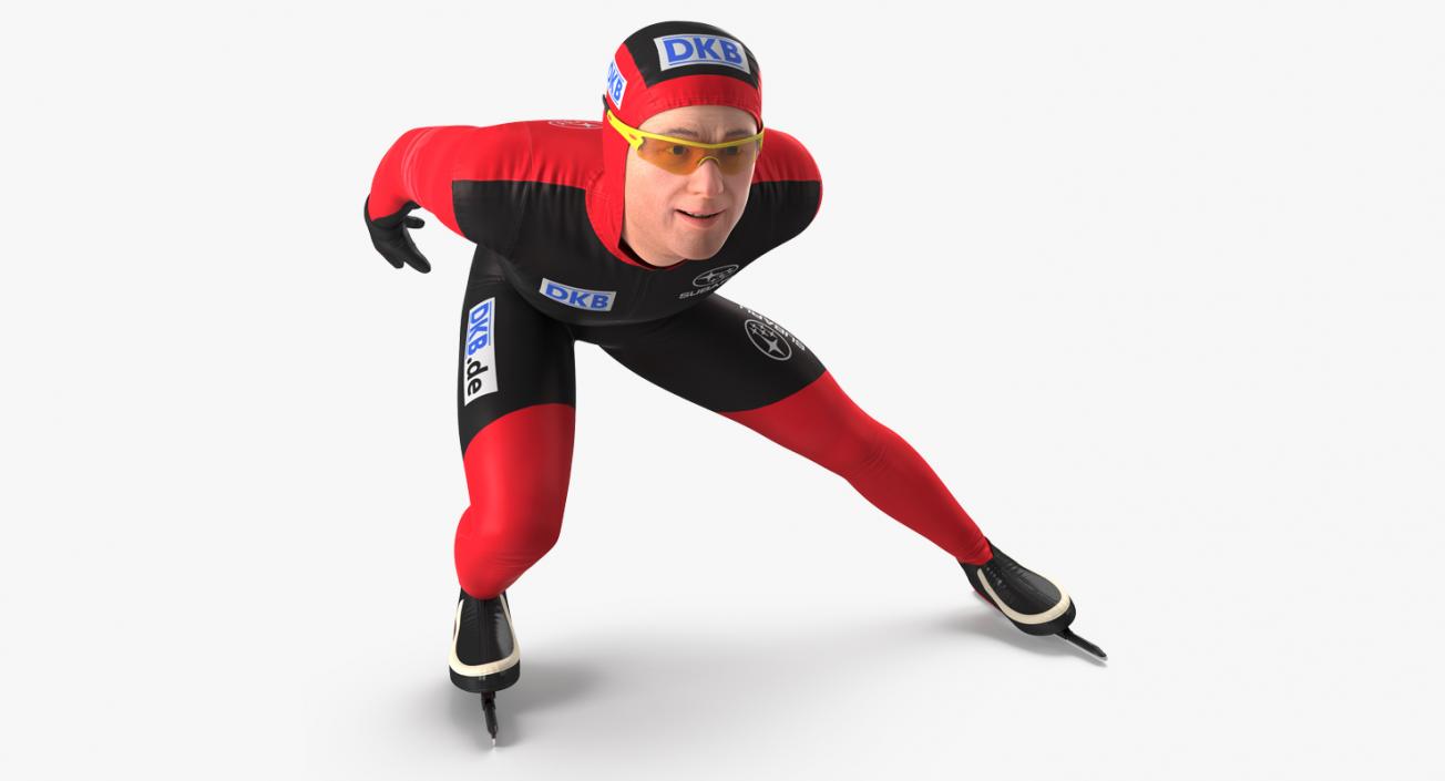 Speed Skater Rigged 3D model