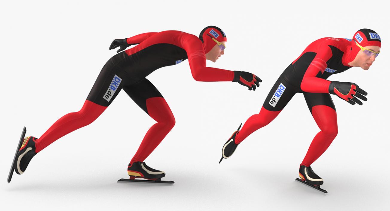 Speed Skater Rigged 3D model