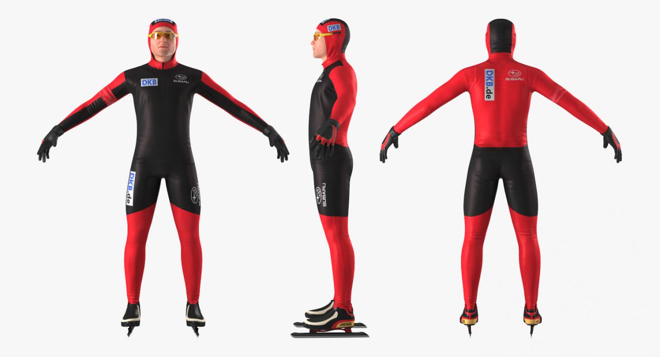 Speed Skater Rigged 3D model