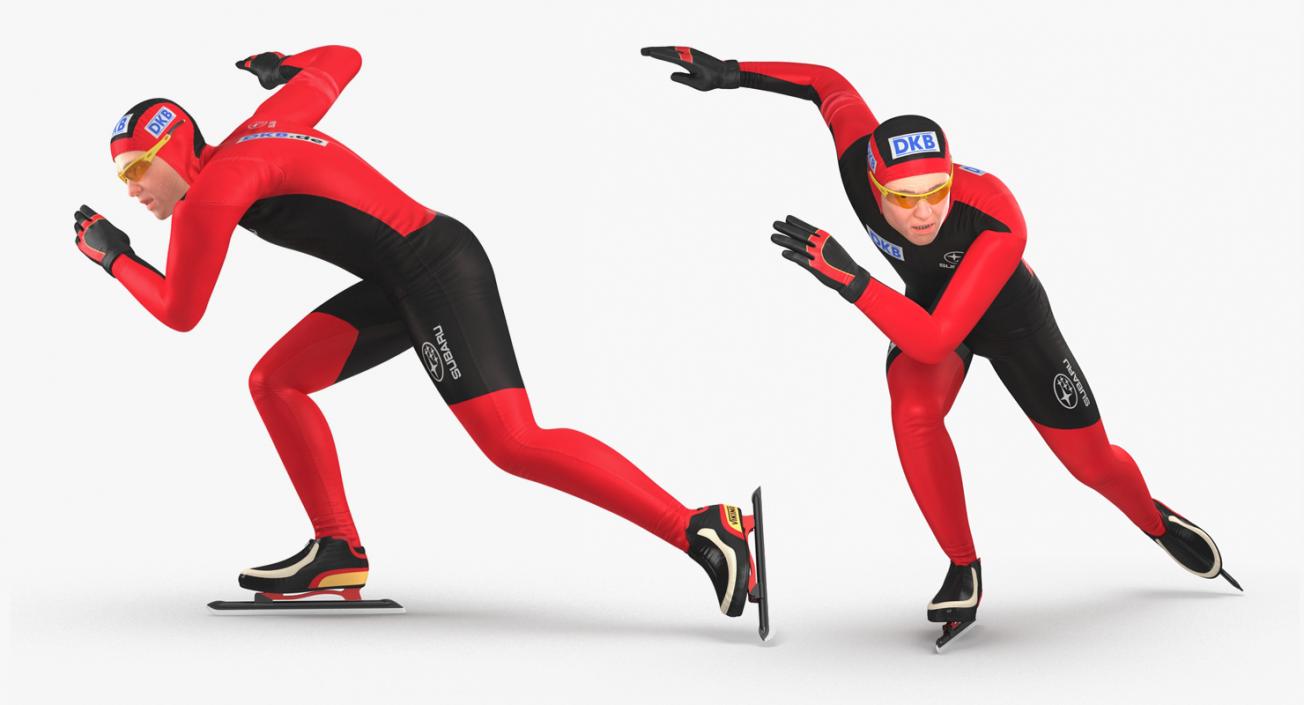 Speed Skater Rigged 3D model