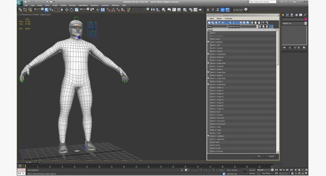 Speed Skater Rigged 3D model