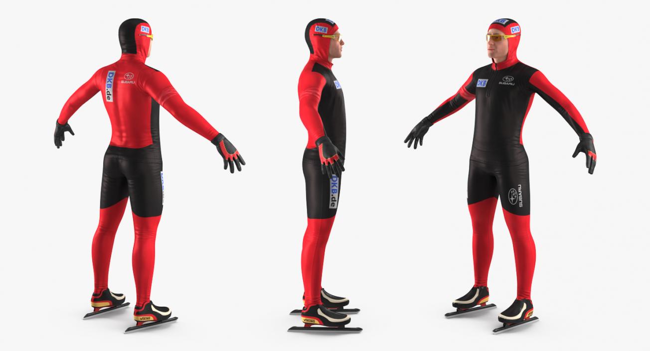 Speed Skater Rigged 3D model