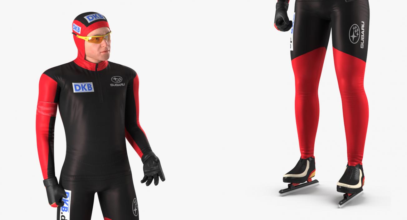 Speed Skater Rigged 3D model