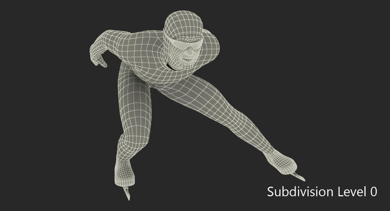 Speed Skater Rigged 3D model