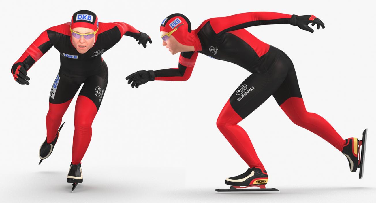 Speed Skater Rigged 3D model