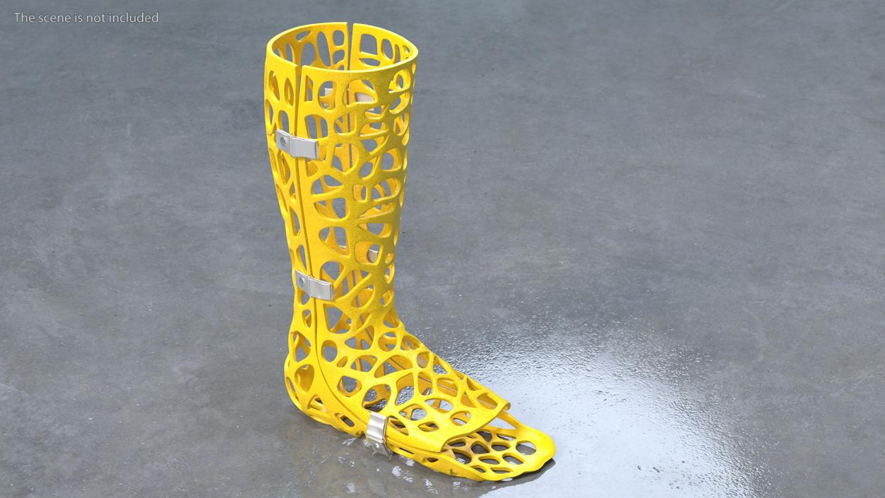 3D model -Printed Orthopedic Cast Leg Yellow