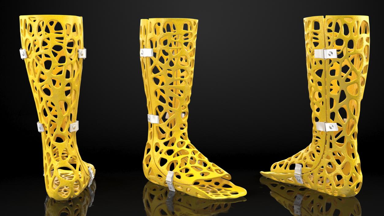 3D model -Printed Orthopedic Cast Leg Yellow