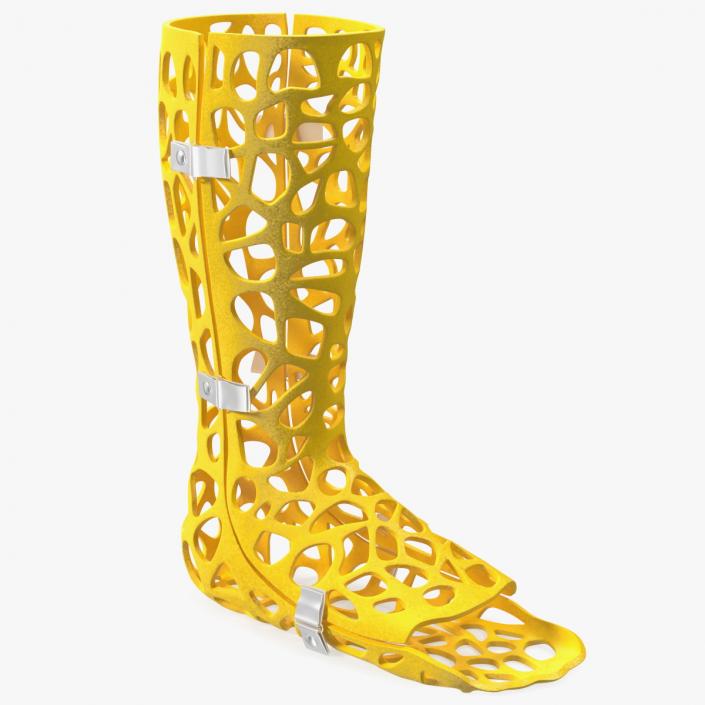 3D model -Printed Orthopedic Cast Leg Yellow