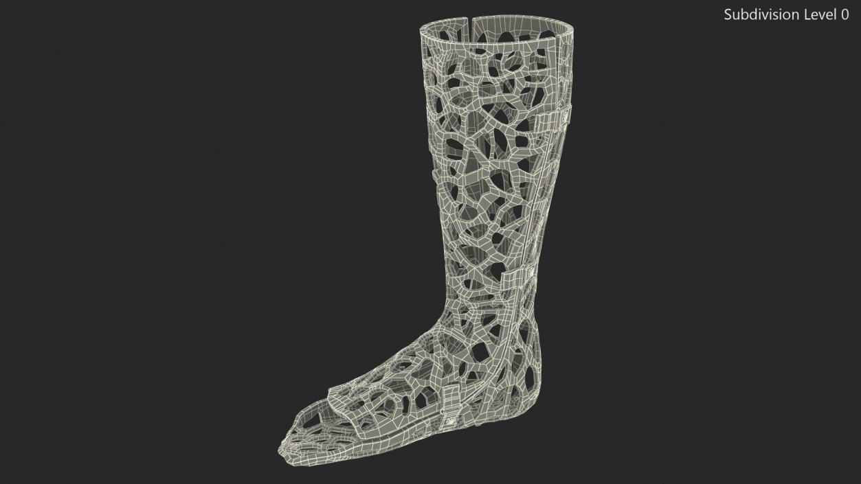 3D model -Printed Orthopedic Cast Leg Yellow