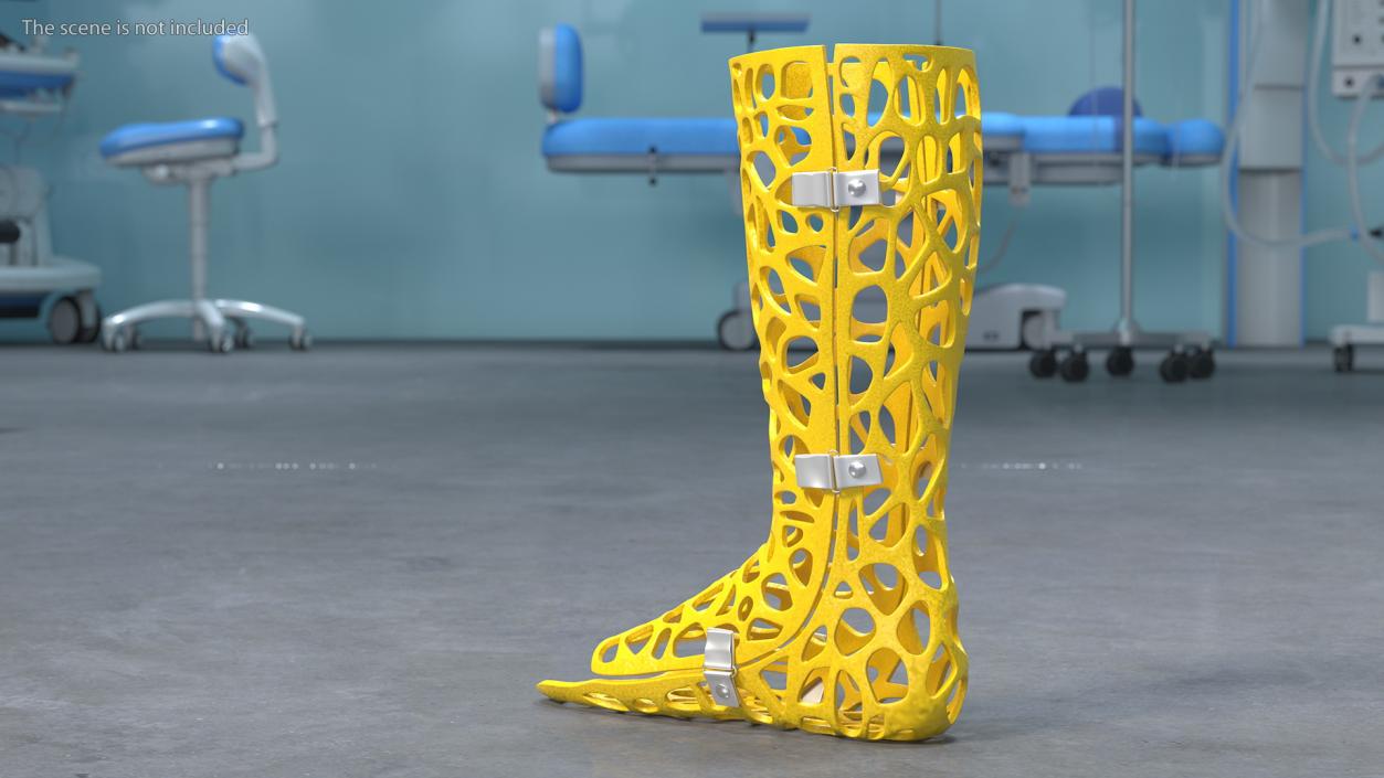 3D model -Printed Orthopedic Cast Leg Yellow