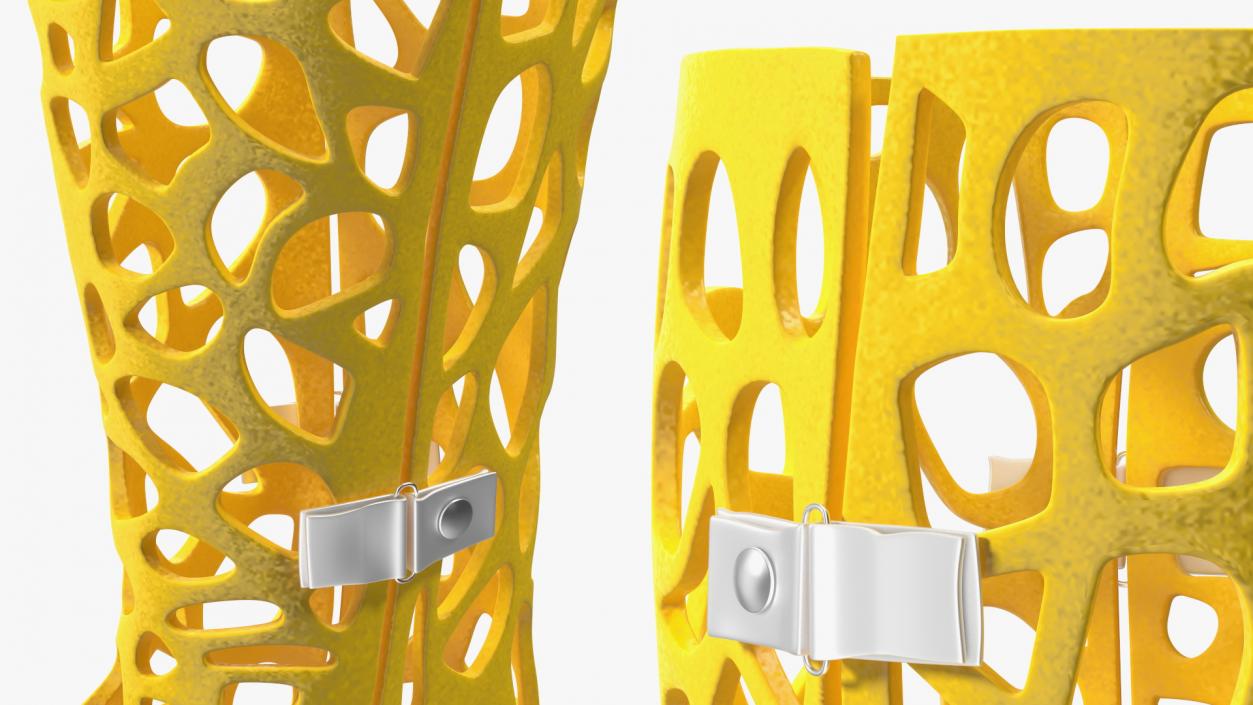 3D model -Printed Orthopedic Cast Leg Yellow