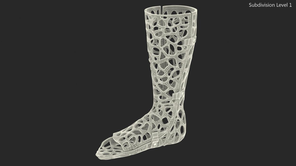 3D model -Printed Orthopedic Cast Leg Yellow