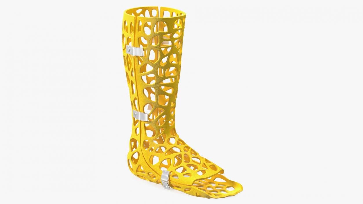 3D model -Printed Orthopedic Cast Leg Yellow