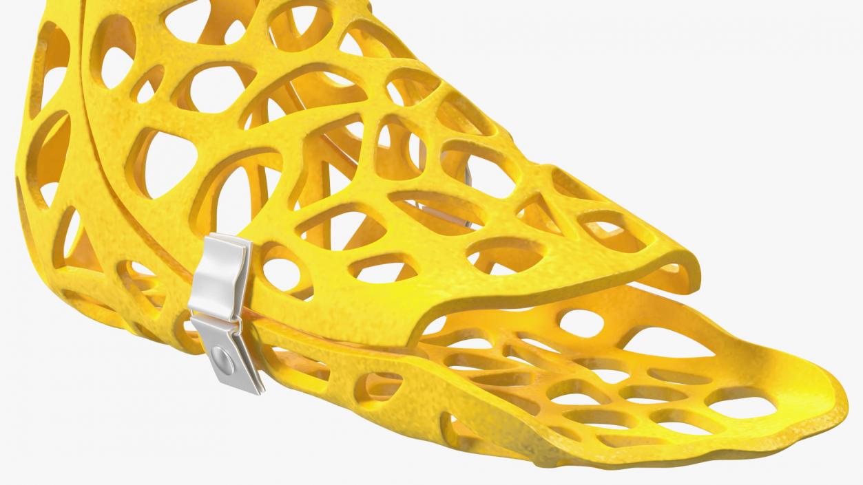 3D model -Printed Orthopedic Cast Leg Yellow