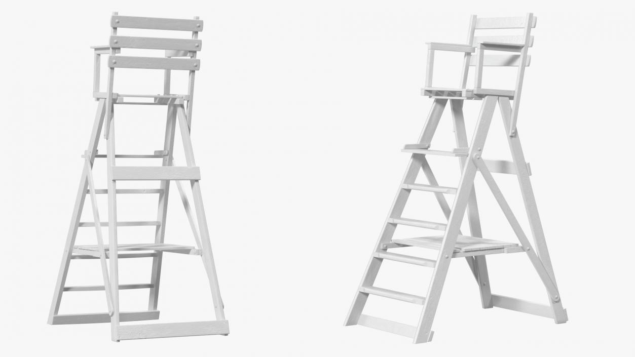 3D model Tennis Umpire Chair White