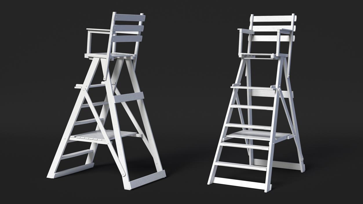 3D model Tennis Umpire Chair White