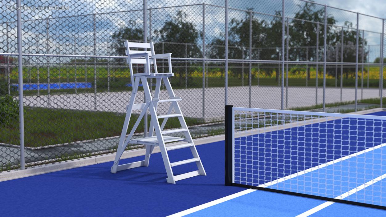 3D model Tennis Umpire Chair White