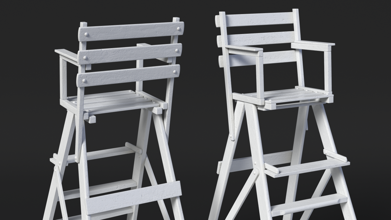 3D model Tennis Umpire Chair White