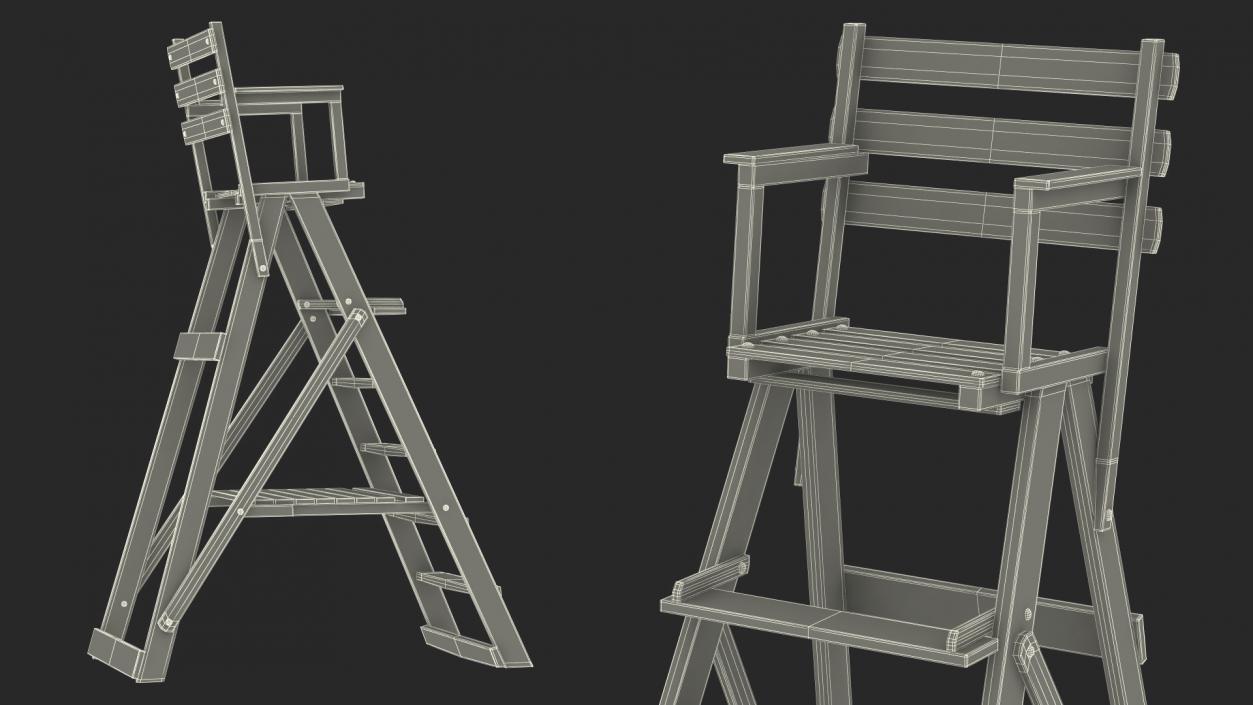 3D model Tennis Umpire Chair White