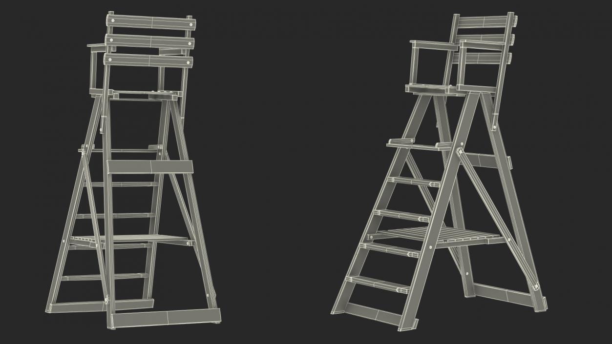 3D model Tennis Umpire Chair White