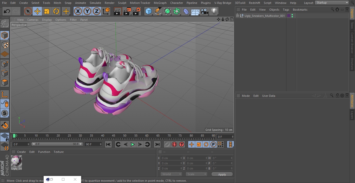 Ugly Sneakers Multicolor 3D model