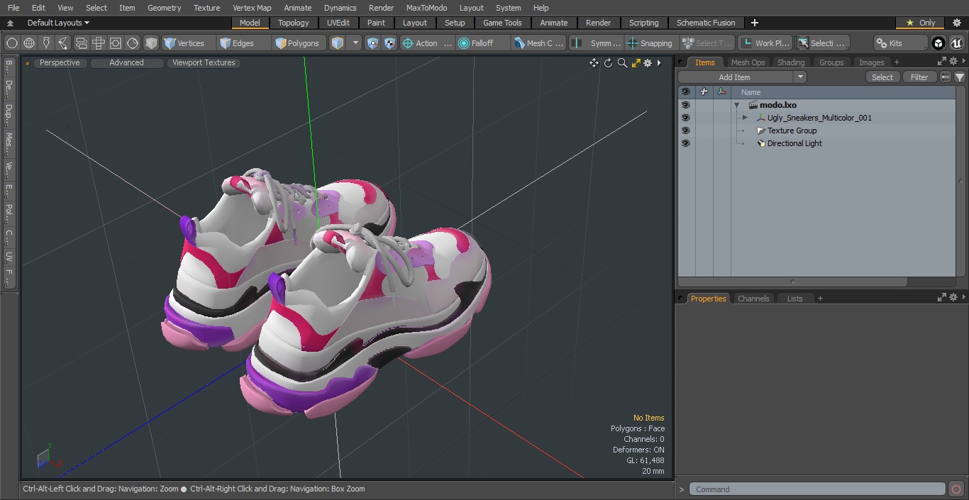 Ugly Sneakers Multicolor 3D model