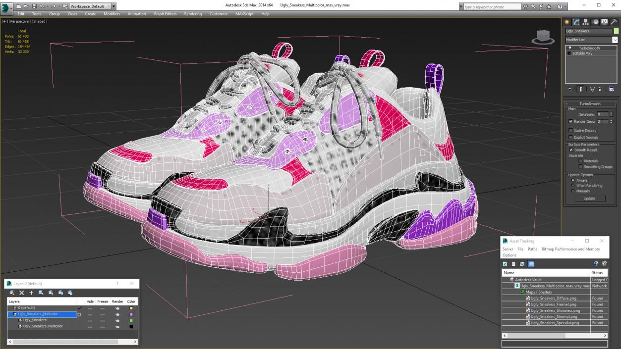 Ugly Sneakers Multicolor 3D model