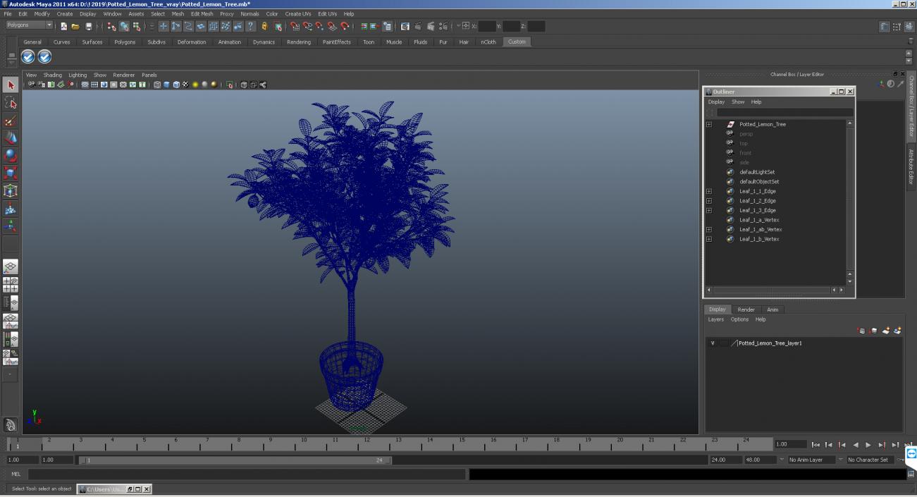 Potted Lemon Tree 3D