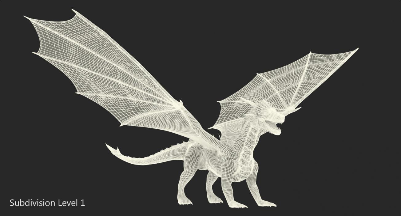 3D Black Mythical Dragon