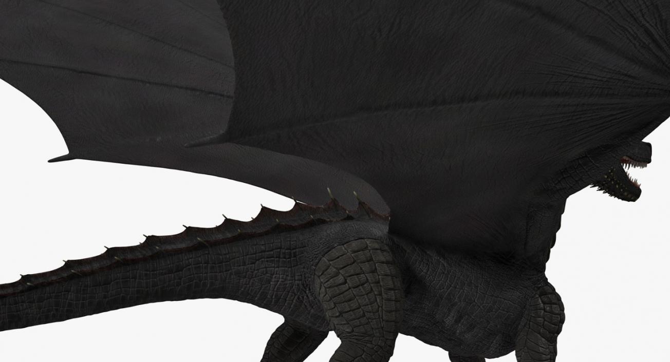 3D Black Mythical Dragon