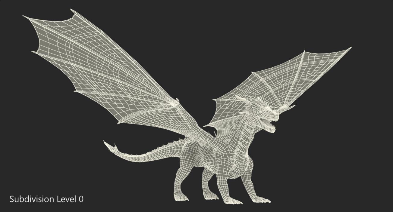 3D Black Mythical Dragon