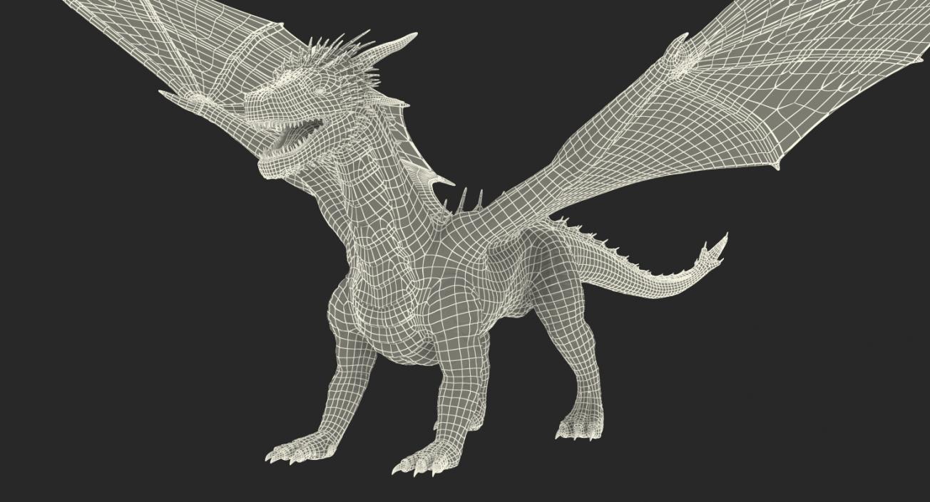 3D Black Mythical Dragon