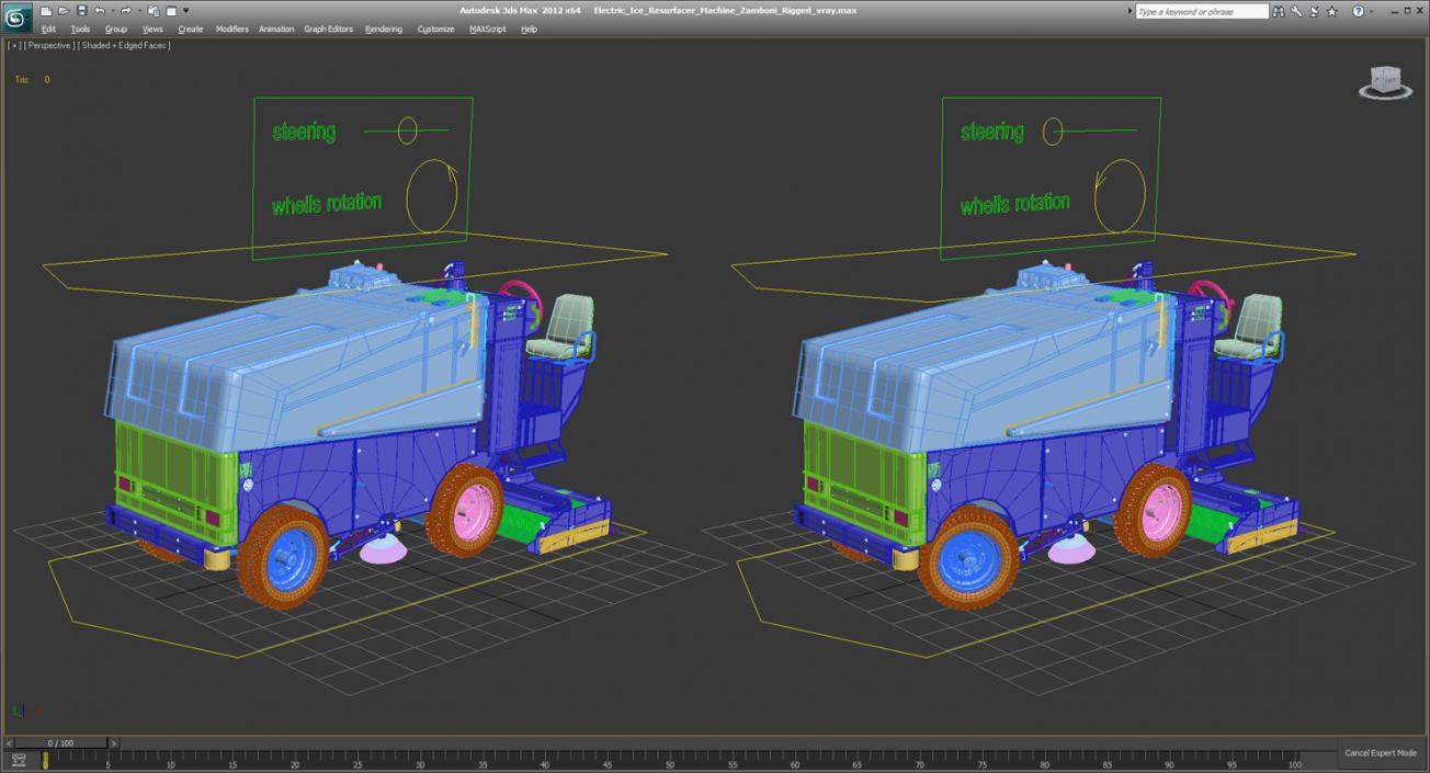 3D Electric Ice Resurfacer Machine Zamboni Rigged