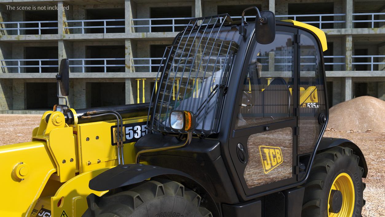 3D Telescopic Loader With Pallet of Bricks Rigged