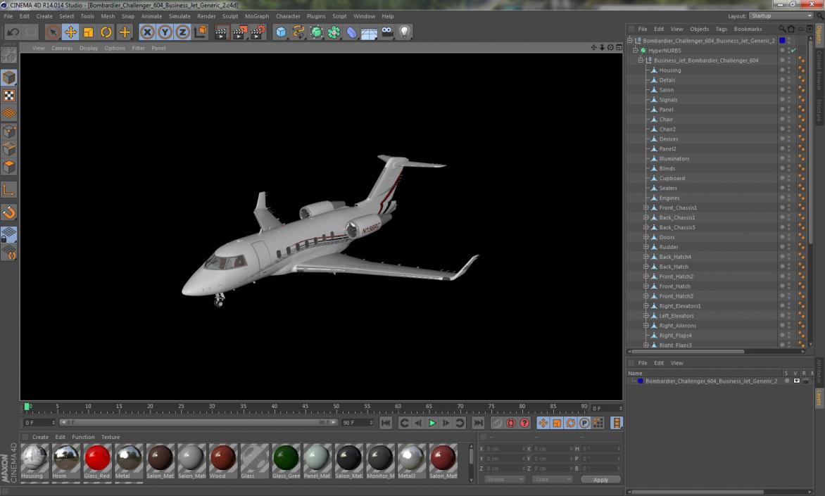 3D Bombardier Challenger 604 Business Jet Generic 2 model