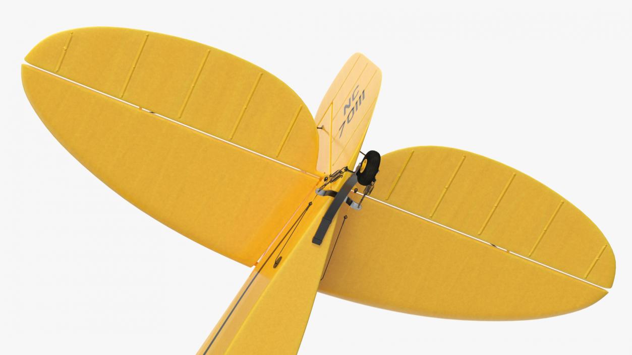 3D Classic Monoplane Aircraft Piper J-3 with Floats model