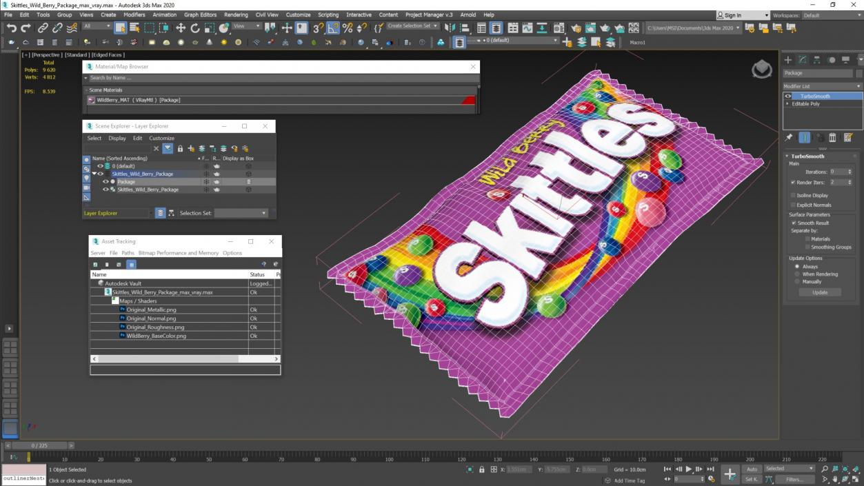 Skittles Wild Berry Package 3D