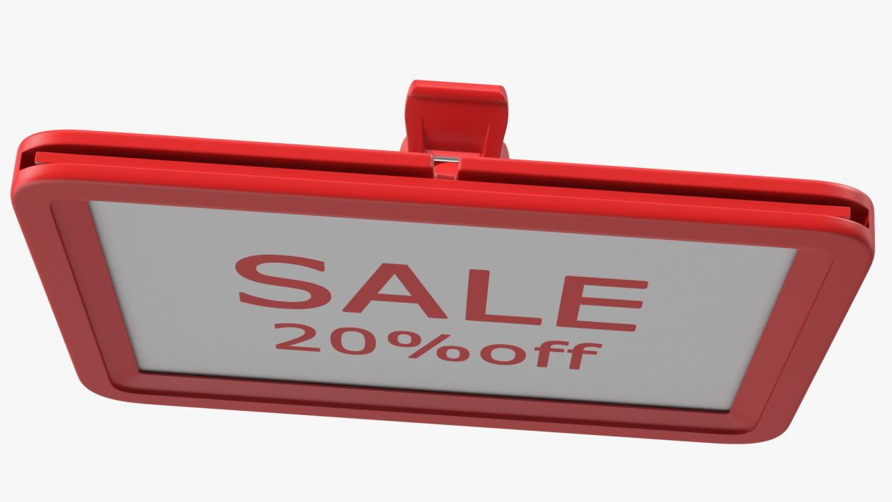 3D model Plastic Tag with Clip Red