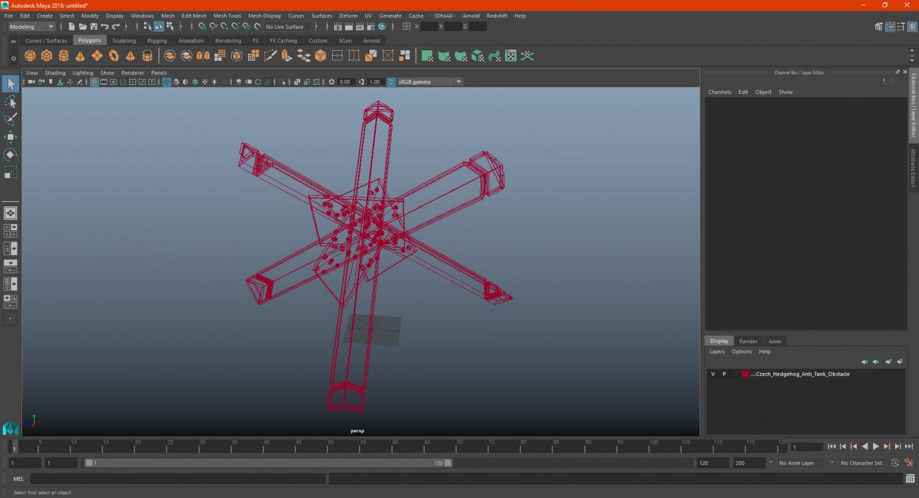 3D Czech Hedgehog Anti Tank Obstacle model