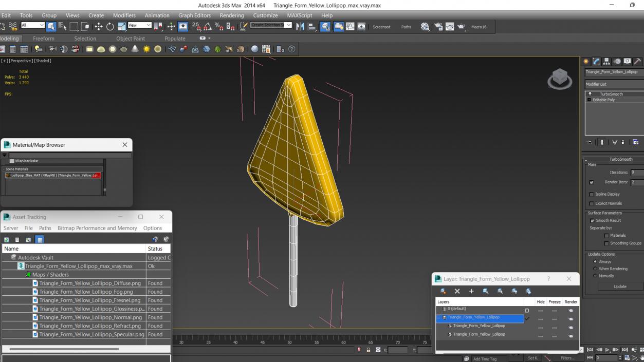 3D Triangle Form Yellow Lollipop 2