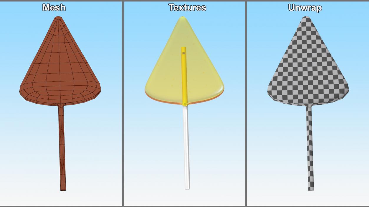 3D Triangle Form Yellow Lollipop 2