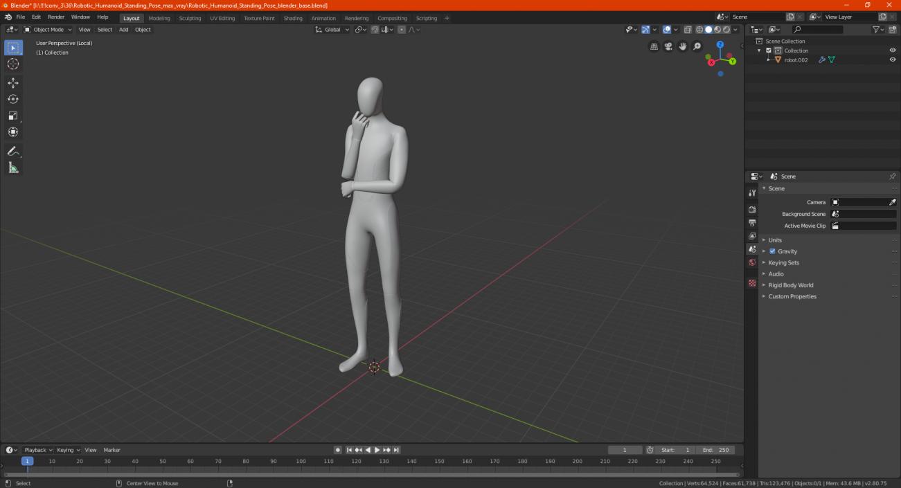 3D model Robotic Humanoid Standing Pose