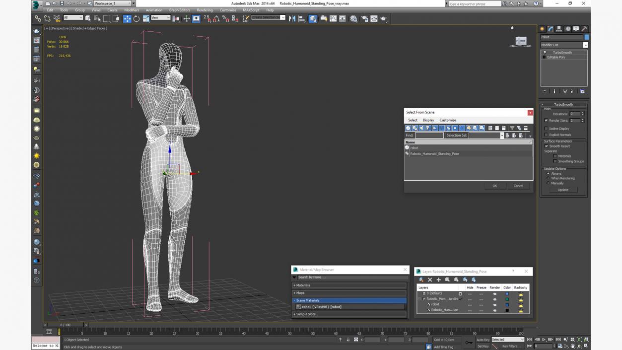 3D model Robotic Humanoid Standing Pose