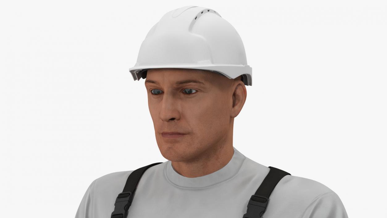 Construction Worker with Tamping Rammer 3D model