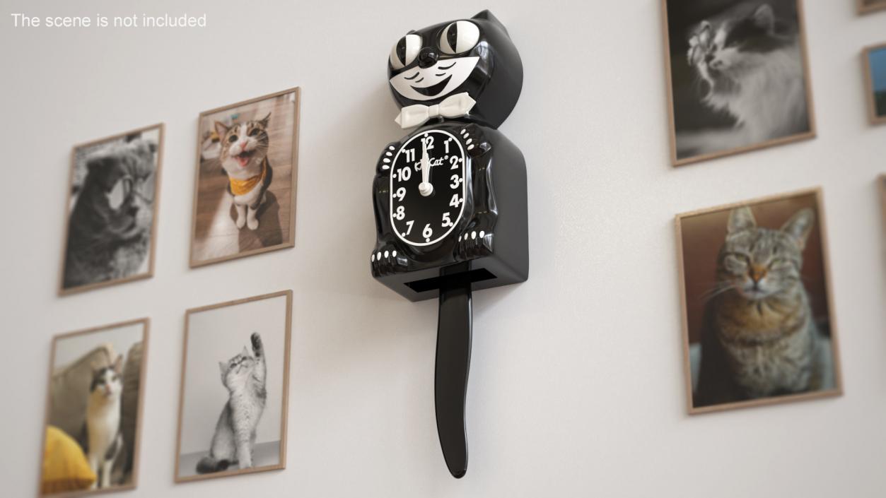 Black Kit Cat Clock 3D model